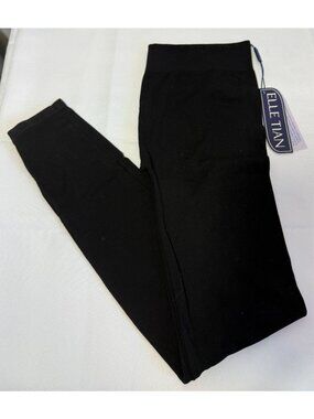 ElleTian High Waisted Leggings Womens OSFM Seamless 3/4 Length Black NWT Soft